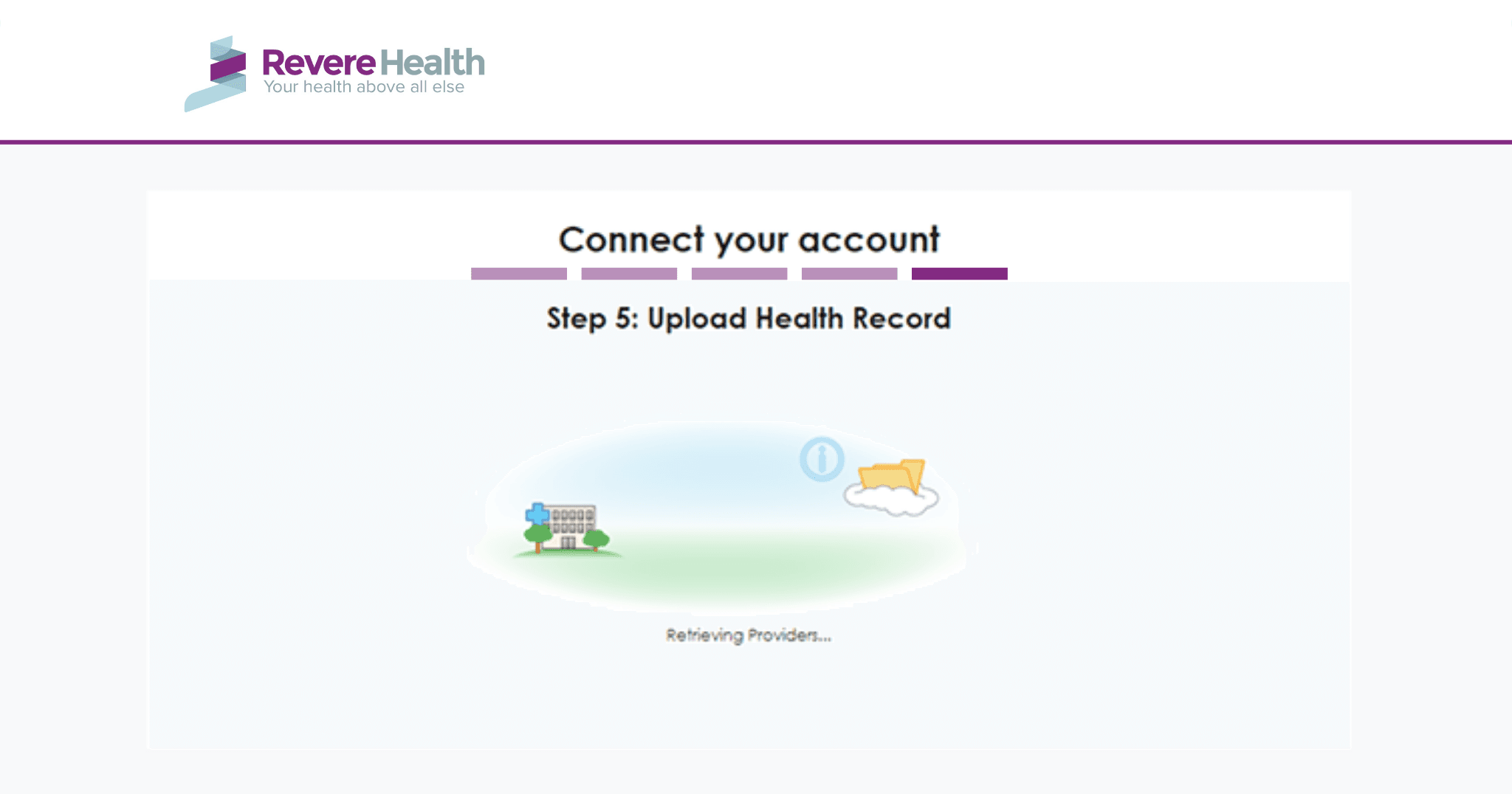 Health record upload progress screen